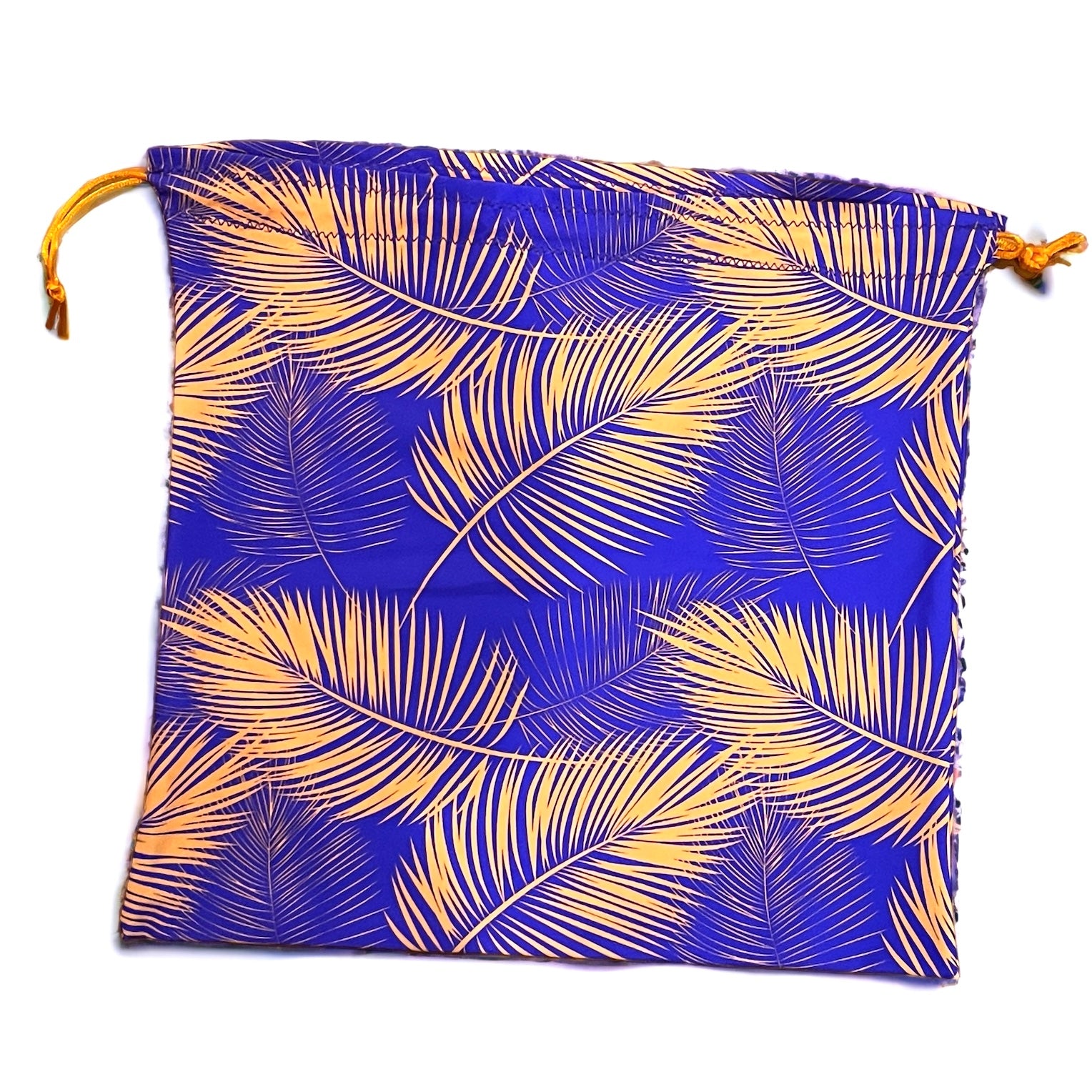 Purple w/ Gold Leaf Drawstring Grip Bag