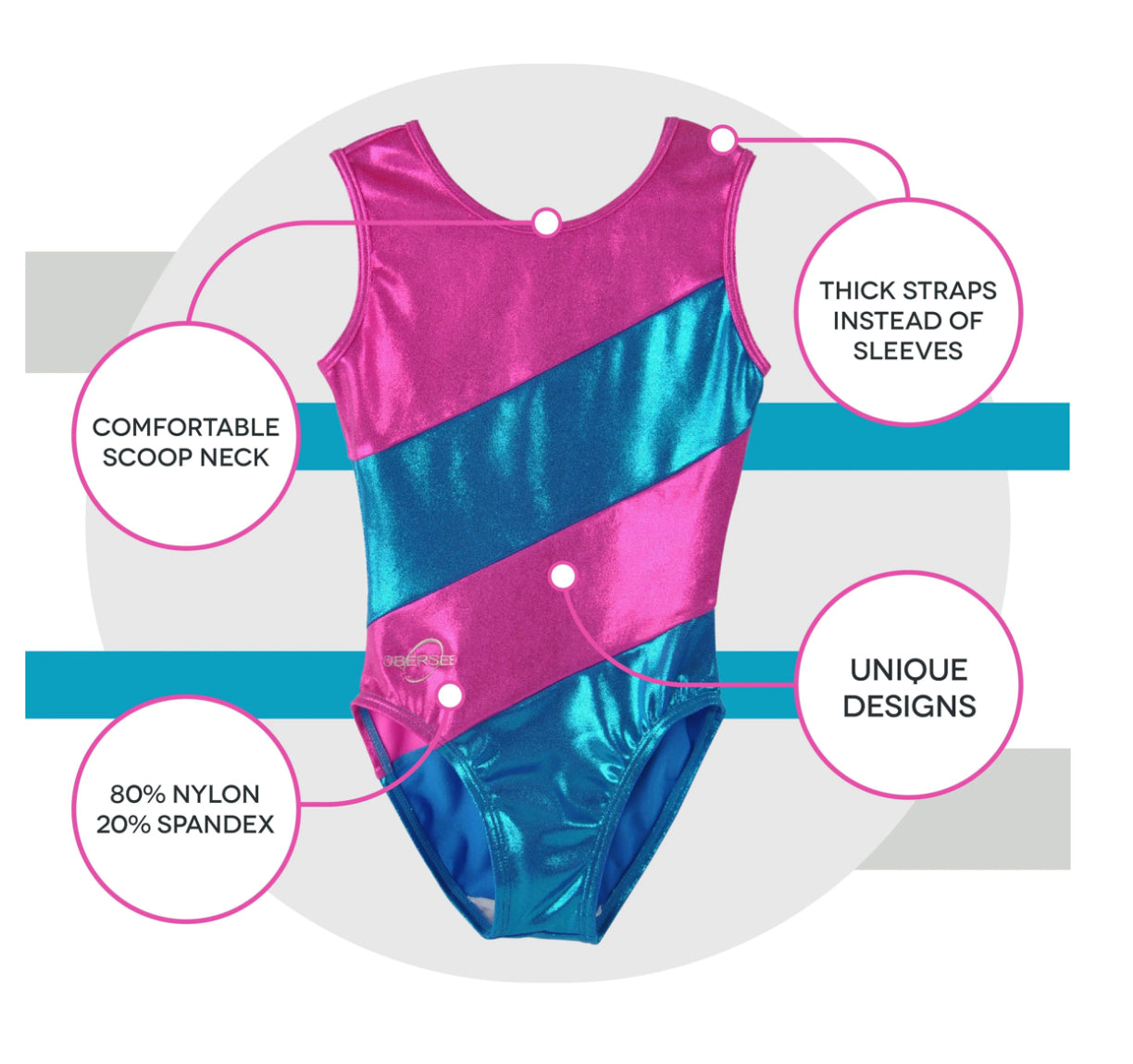 Obersee Brand - Pink Diagonal Leotard