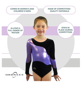 Obersee Brand - Long Arm Lilac Swerve Leotard